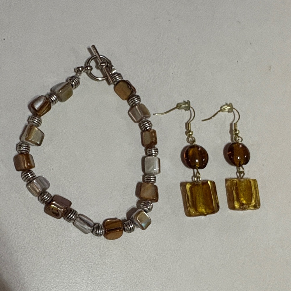 Gold and Brown Jewelry Set